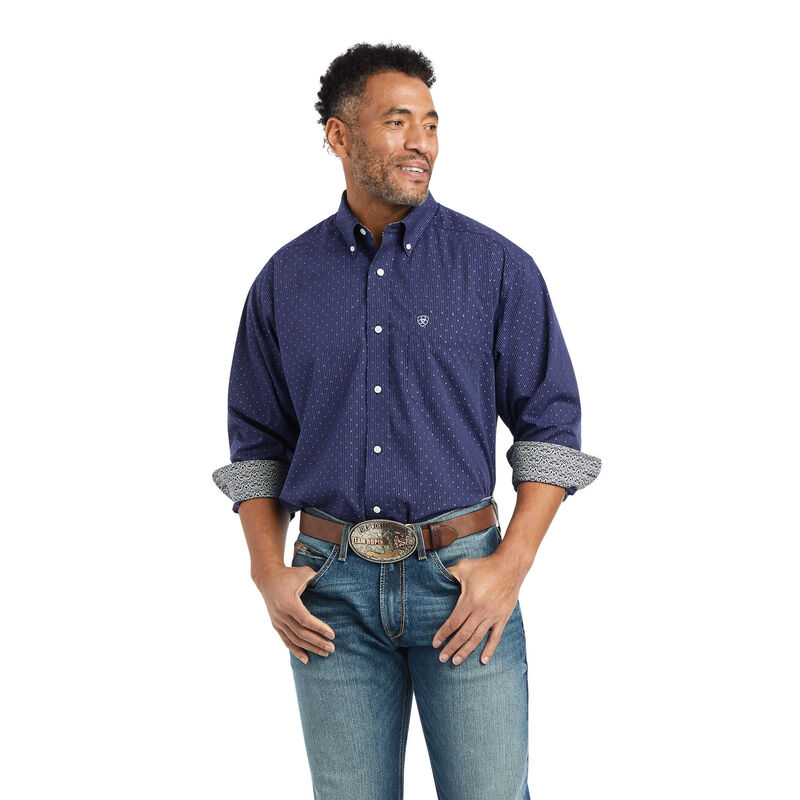 Ariat Hemden Herren - Wrinkle Free Izik Classic Fit Navy ( SDXLW-3159 )
